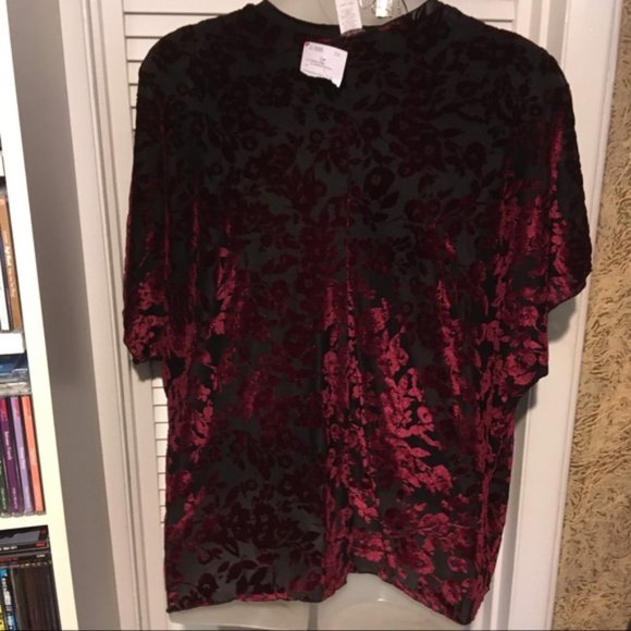 NWOT Top Fashion New York (L) velvet burnout - Picture 3 of 5